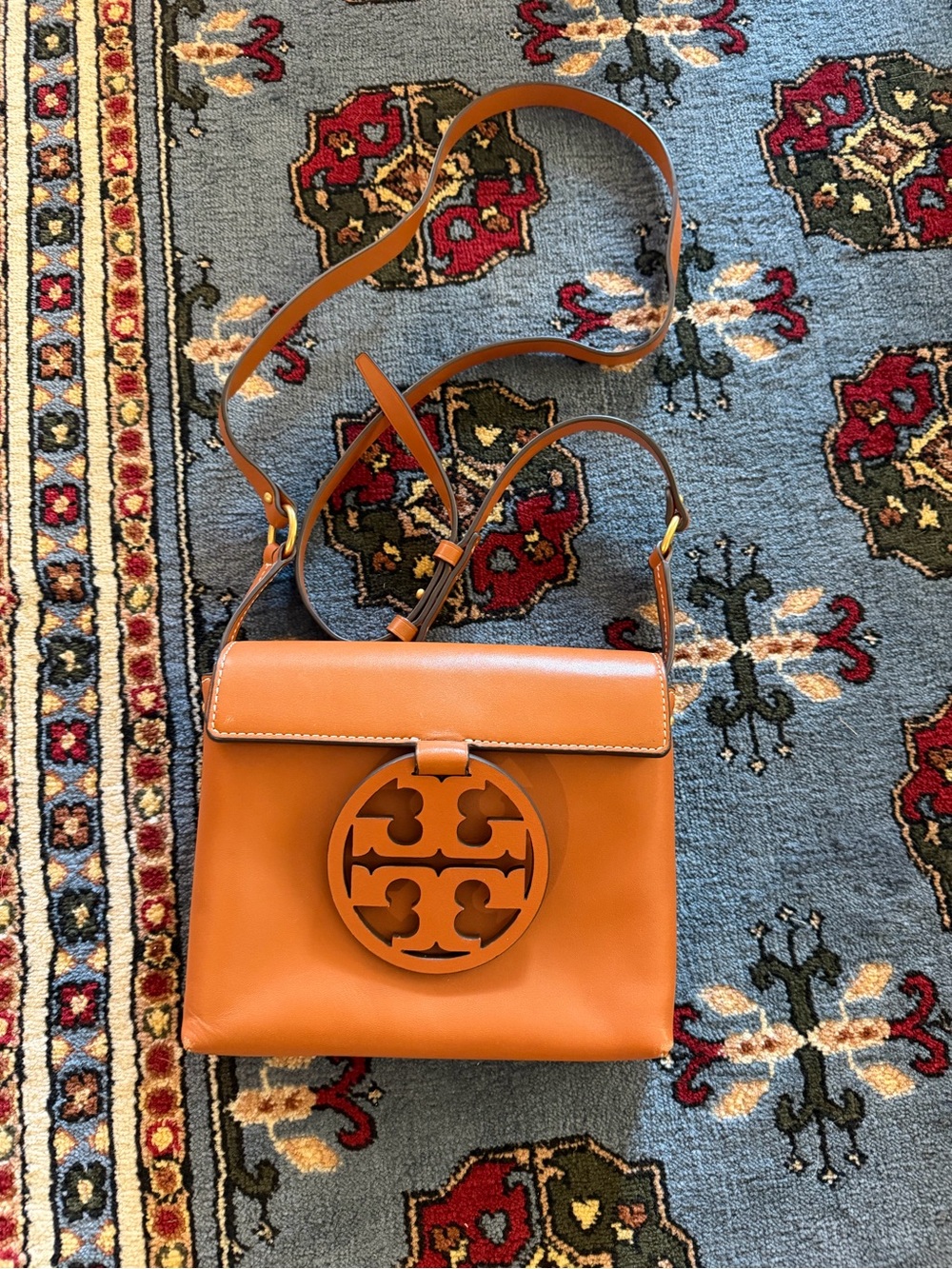 Tory Burch Tan Leather Miller Crossbody Bag